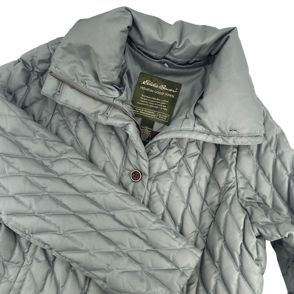 Eddie Bauer Womens Quilted Goose Down Jacket Premium‎ Warm Lightweight L